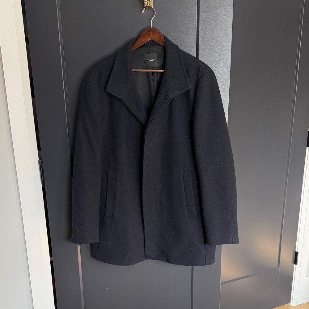 Theory Men's Black Pea Coat